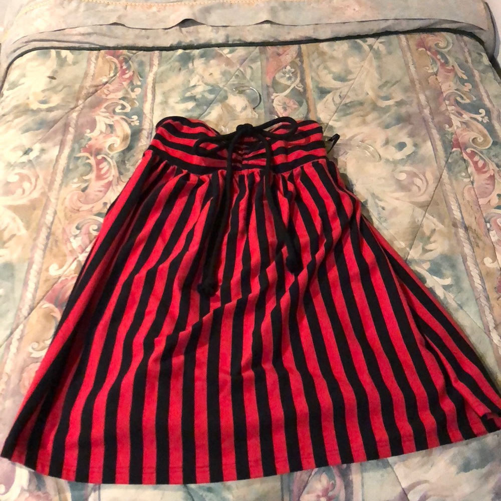 Betsey Johnson Red and Black Strapless Dress
